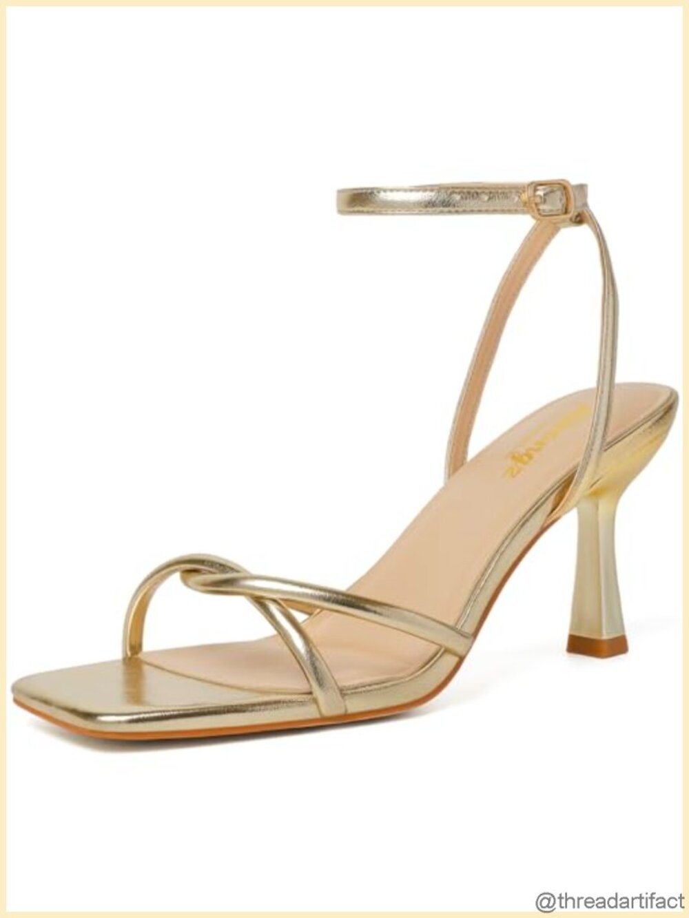 Kitten Heel Strappy Sandals Square Open Toe Lace Up Ankle Strap Dress Shoes